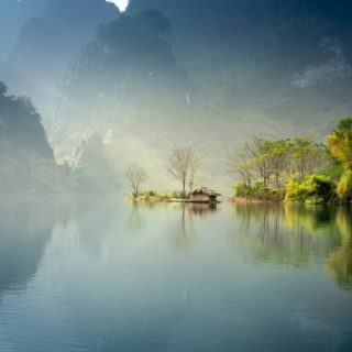 foggy lake